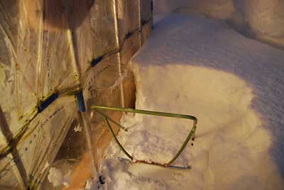 ハウスの除雪は、スノーダンプを使って人力で除雪しました。